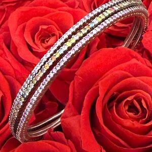 PINK SAPPHIRE + 🌈 RAINBOW SAPPHIRE BANGLES | SET OF 3 ✨ 💖 LAUREN CRAFT JEWELRY